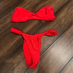Red Bikini Top and Bottom Set